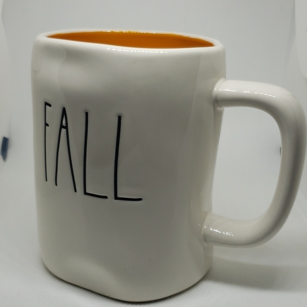 Rae Dunn white orange new mug FALL